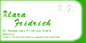 klara fridrich business card